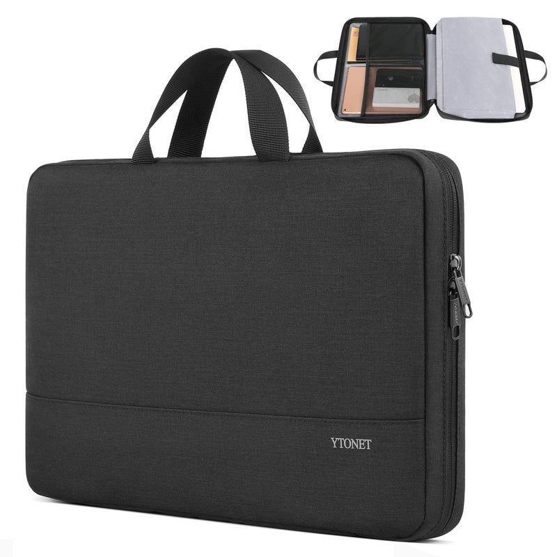 Ytonet Laptop Sleeve Case 13 13.3 Inch, TSA Slim Laptop Cover with Handle, Water Resistant Business Carrying Case Compatible with MacBook Air MacBook Pro HP Dell Lenovo Notebooks, Black - Image 1